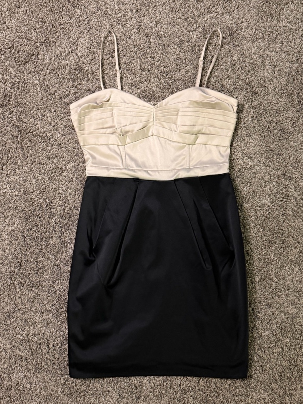 H&M Two-Tone Spaghetti Strap Mini Dress in Ivory and Black